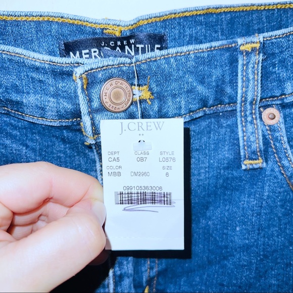 J. Crew Mercantile Medium Wash Raw Hem Denim Mini Skirt - Picture 4 of 8